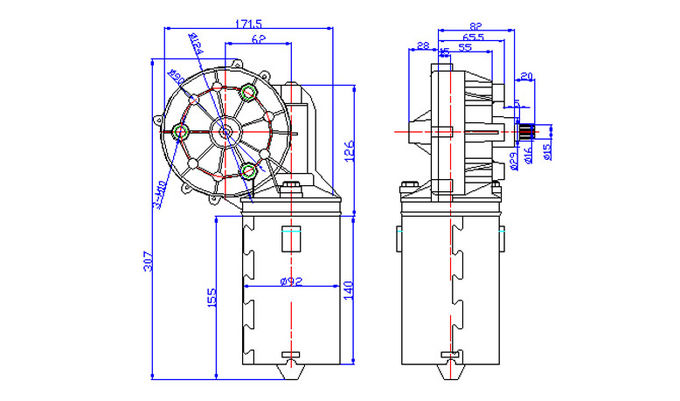Профессиональный мотор ZD2735/1735 24V/12V ISO9001 0 счищателя автобуса IRZAR 