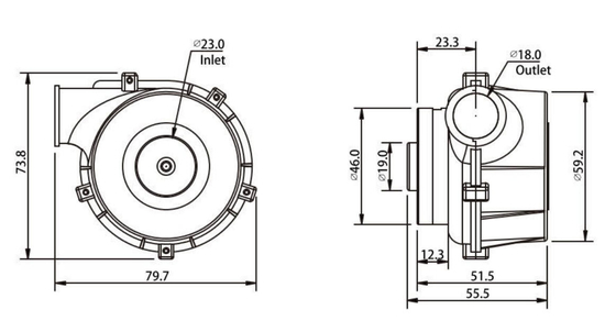 Вентилятор OWB7050 воздуходувки DC воздушного потока ³ /H Junqi 24V 26M безщеточный для медицинской службы